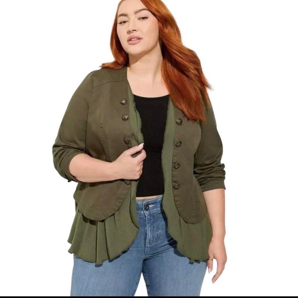 Torrid Dark Green Utility Jacket for Women